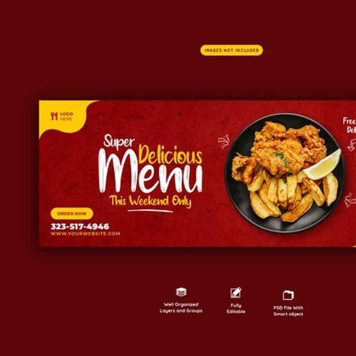 Contoh desain banner menu makanan