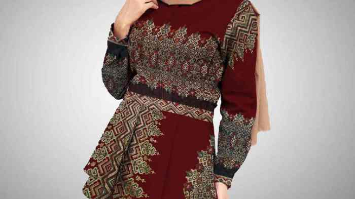 Contoh desain baju batik wanita modern